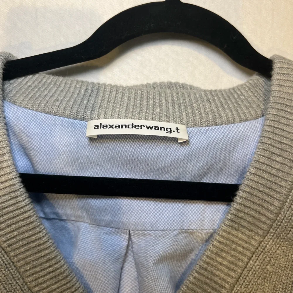 Alexander Wang Light Gray V-Neck Sweater - Picture 3 of 7